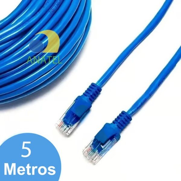 Cabo De Rede 5 Metros Cat-5 Com Conector Rj45