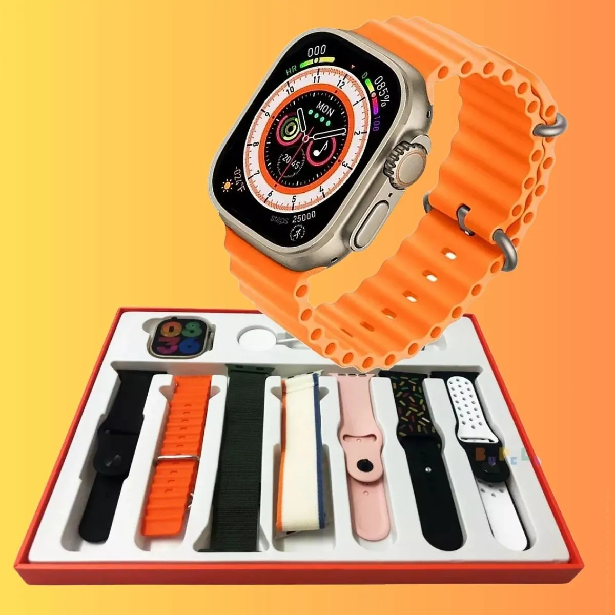 Smartwatch Inteligente Relógio 7 Pulseiras Color W69 - Imagem 3