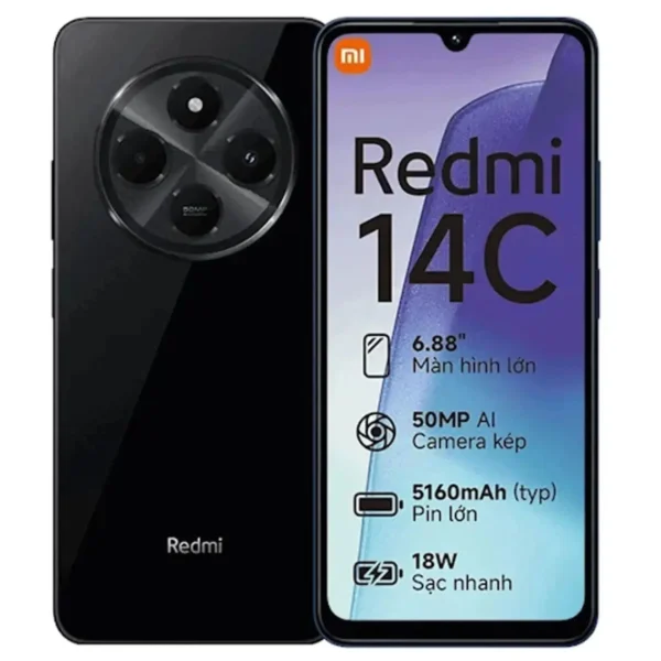 Smartphone Xiaomi Redmi 14C 128GB 4GB expansível até 8GB Dual SIM Tela 6.88
