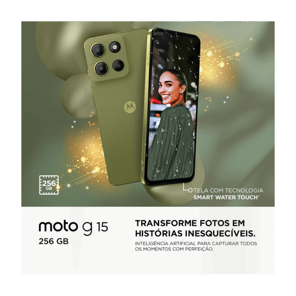 Smartphone Motorola Moto G15 256GB  Câmera 50MP AI Tela 6.7" NFC - Grafite - Imagem 5