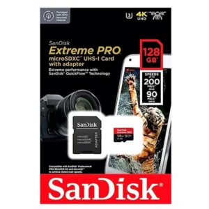 CARTÃO MEMÓRIA MICRO SDXC 128GB EXTREME PRO SANDISK 200-90MB SDSQXCY-128G-GN6MA
